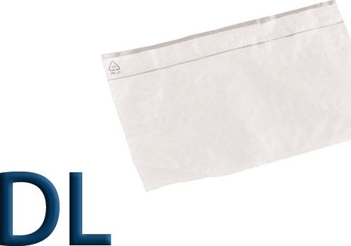 Obálka průhledná samolepicí DL, pro doklady formátu DL, 1000 ks