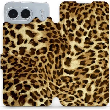 Pouzdro na mobilní telefon Flipové pouzdro Mobiwear - OnePlus Nord 4 5G - VA33P Leopardí vzor (Knížkové flip pouzdro, obal, kryt na mobil OnePlus Nord 4 5G - VA33P Leopardí vzor, materiál Umělá kůže + TPU - ochrana 360°, stojánek, silikonová vanička, magnetické zavírání)