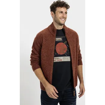 Pánský svetr SVETR CAMEL ACTIVE KNITTED JACKET BRICK RED