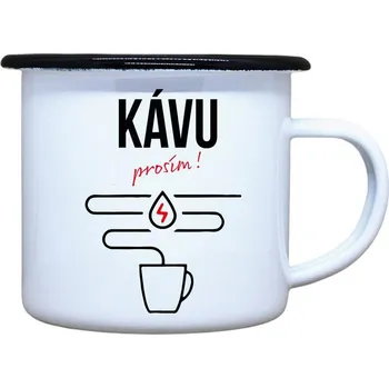 DOBRÝ TRIKO Plecháček s potiskem Kávu prosím Velikost plecháčku: 330 ml