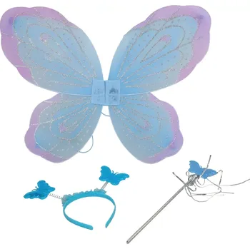 Karnevalový kostým SADA - KŘÍDLA PRO MALÉ VÍLY modrá