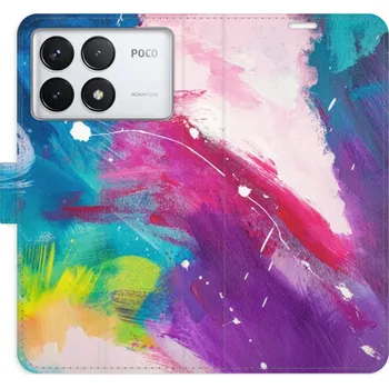 Pouzdro na mobilní telefon Flip pouzdro iSaprio - Xiaomi Poco F6 Pro - Abstract Paint 05 - kapsičky na karty (Knížkový flip kryt, obal, pouzdro iSaprio na mobil Xiaomi Poco F6 Pro - Abstract Paint 05 - 360° ochrana telefonu, přihrádka na karty a hotovost, funkce stojánku, pevná TPU