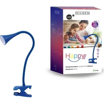 Lampička NILSEN LED stolní lampa HAPPY klips 2,5W, modrá PX029