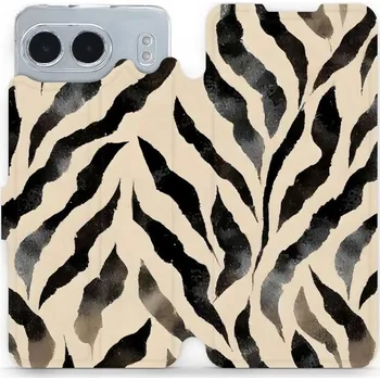 Pouzdro na mobilní telefon Flipové pouzdro Mobiwear - OnePlus Nord 4 5G - VA53S Zebří (Knížkové flip pouzdro, obal, kryt na mobil OnePlus Nord 4 5G - VA53S Zebří, materiál Umělá kůže + TPU - ochrana 360°, stojánek, silikonová vanička, magnetické zavírání)