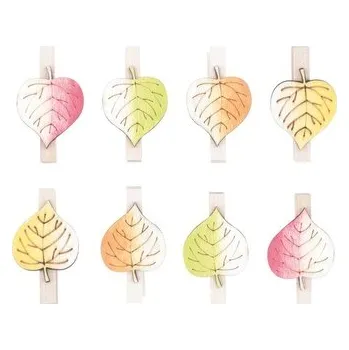 Listy dřevěné na kolíčku 3,5 cm, 8 ks