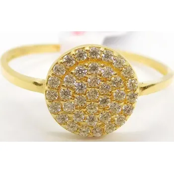 Prsten Klenoty Budín Dámský prsten ze žlutého zlata posetý mnoha zirkony 585/1,21gr vel. 56 HK1173 (Klenoty Budín Dámský prsten ze žlutého zlata posetý mnoha zirkony 585/1,21gr vel. 56 HK1173)
