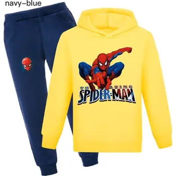 Spiderman Dětská jarní/podzimní tepláková souprava -Spiderman Barva: 12) žlutá mikina+ tm. modré kalhoty, Velikost: 130/6 let