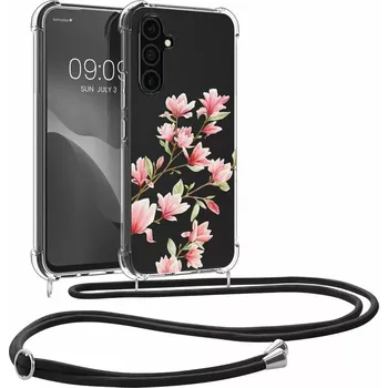 Pouzdro na mobilní telefon Pevné silikonové pouzdro kwmobile Crossbody na mobil Samsung Galaxy A54 5G s popruhem přes rameno - Magnólie (Silikonový kryt či obal s popruhem kwmobile Crossbodyna mobil Samsung Galaxy A54 5G Magnólie)