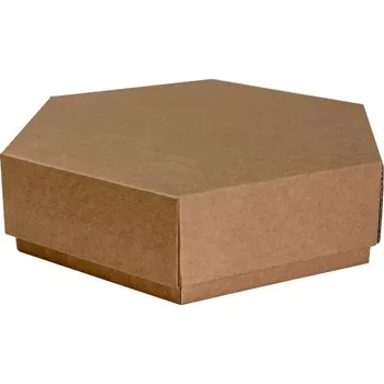 Dárková krabice s víkem 255x255x70/60 mm, hnědá - kraftová, eko, přírodní barva