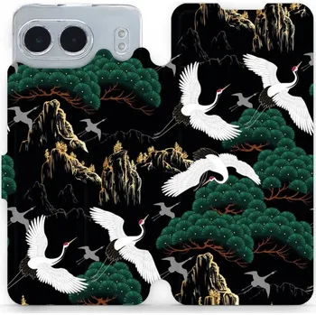 Pouzdro na mobilní telefon Flipové pouzdro Mobiwear - OnePlus Nord 4 5G - VP16S Jeřábi (Knížkové flip pouzdro, obal, kryt na mobil OnePlus Nord 4 5G - VP16S Jeřábi, materiál Umělá kůže + TPU - ochrana 360°, stojánek, silikonová vanička, magnetické zavírání)