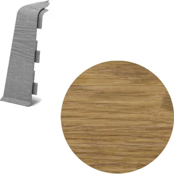 Podlahová lišta AP28/1 vnější růžek k soklové liště SG75, PVC dub Villa, 1 ks