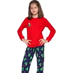 Dívčí dlouhé pyžamo Cornette 592/182 Christmas Tree 134/140 Červená