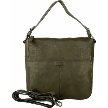 Kabelka Značková kožená pistáciová kabelka na rameno i crossbody Gianni Conti 408