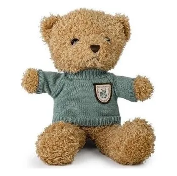 plyšák Miś brązowy 22cm w sweterku miętowy