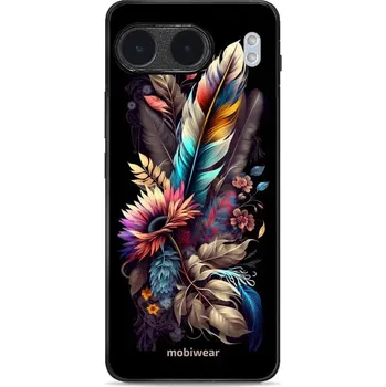 Pouzdro na mobilní telefon Lesklý kryt Mobiwear Glossy - OnePlus Nord 4 5G - G011G Kytice s pírkem (Prémiové lesklé pouzdro, obal, kryt Mobiwear Glossy na mobil OnePlus Nord 4 5G - G011G Kytice s pírkem, materiál Plast + TPU silikon - krytí po všech stranách, neošoupatelný potisk,)