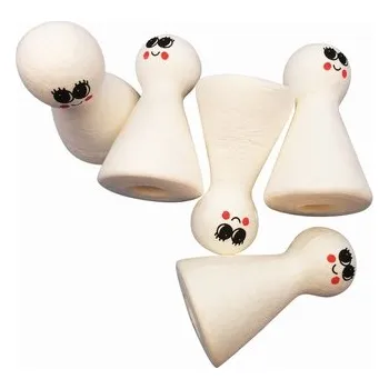 Tělíčko-kuželka z buničiny, bílé, 9 cm, 5 ks