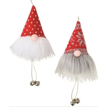 Vánoce Skřítek vousatý na zavěšení 15 cm