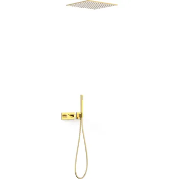 Sprchový set Tres B-System sprchová sada pod omítku s termostatem s dešťovou sprchou zlatá 30725206OR