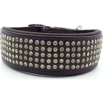 Obojek pro psa Luxusní masivní kamínkový obojek Barva: Fialová, Velikost: 39 - 46 cm