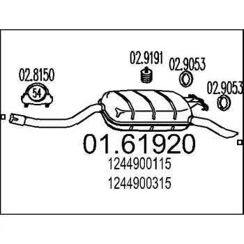 Tlumič výfuku MTS Zadní tlumič výfuku MTS 01.61920
