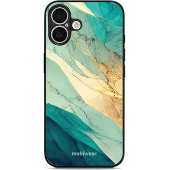 Pouzdro na mobilní telefon Lesklý kryt Mobiwear Glossy - Apple iPhone 16 - G024G - Zlatavý a zelenkavý mramor (Prémiové lesklé pouzdro, obal, kryt Mobiwear Glossy na mobil Apple iPhone 16 - G024G - Zlatavý a zelenkavý mramor, materiál Plast + TPU silikon - krytí po všech stranách,)