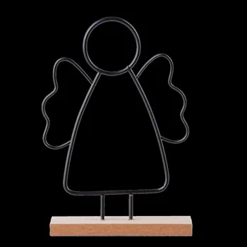 Vánoční dekorace Postavička anděl 11x4x16,5 cm dřevo/kov