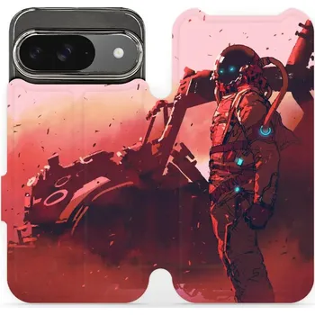 Pouzdro na mobilní telefon Flipové pouzdro Mobiwear - Google Pixel 9 - MA09S Průzkumník s červeným vozítkem (Knížkové flip pouzdro, obal, kryt na mobil Google Pixel 9 - MA09S Průzkumník s červeným vozítkem, materiál Umělá kůže + TPU - ochrana 360°, stojánek, silikonová vanička,)