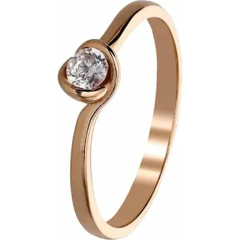Prsten Zlaton Prsten růžové zlato s kamenem vel.55 000171607244
