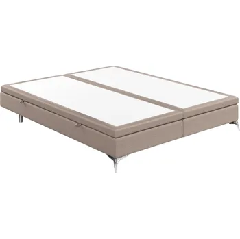Postel Maison de Rêve Béžová čalouněná dvoulůžková postel FIR 160 x 200 cm s úložným prostorem