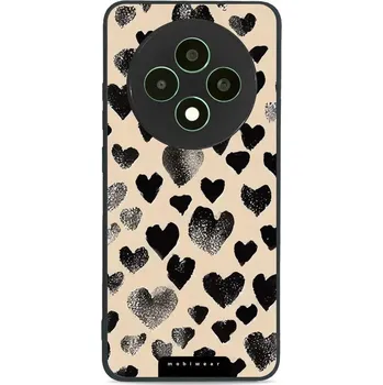Pouzdro na mobilní telefon Lesklý kryt Mobiwear Glossy - Oppo Reno12 FS 5G - GA51G Černá srdíčka (Prémiové lesklé pouzdro, obal, kryt Mobiwear Glossy na mobil Oppo Reno12 FS 5G - GA51G Černá srdíčka, materiál Plast + TPU silikon - krytí po všech stranách, neošoupatelný potisk, tenk