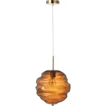 Hnědé skleněné závěsné světlo J-line Bliss 30 cm
