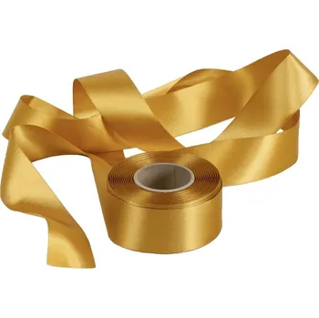 Stuha Atlasová stuha zlatá, šíře 40 mm, délka 20 m
