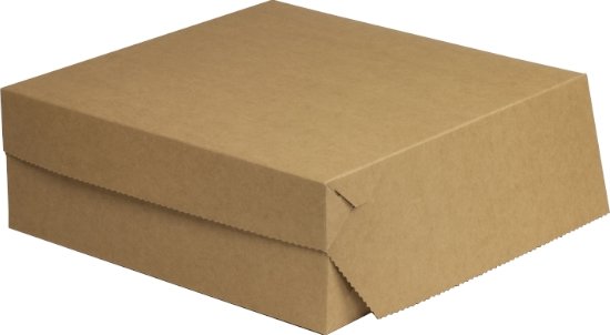 Cukrářská krabice 280x280x100 mm, hnědá - kraft, 50 ks