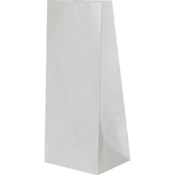 Sáček na potraviny Papírový sáček s obdélníkovým dnem 90x65x190 mm, bílý, 100 ks