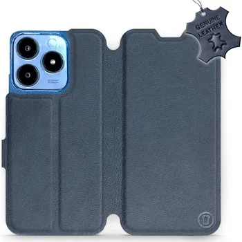 Telefonní příslušenství Kožené flip pouzdro Mobiwear - Realme C63 - Modré (Kožené knížkové pouzdro, obal, kryt na mobil Realme C63, Modré, materiál Genuine Leather, ochrana 360°, stojánek, silikonová vanička, magnetické zavírání)