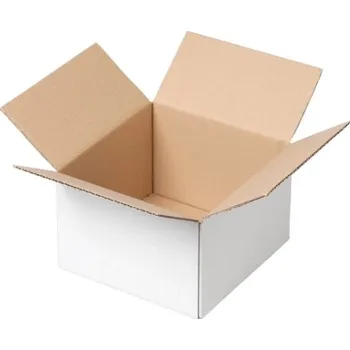 Obalový materiál Krabice z třívrstvého kartonu 155x155x100, klopová (0201) BÍLÁ