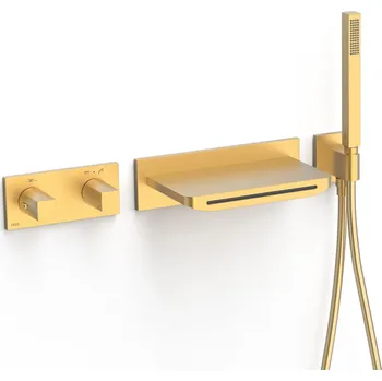 Vodovodní baterie Tres B-System vanová baterie pod omítku s termostatem zlatá 30725207OM