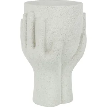 Květináč Bílý cementový květináč J-line Bransi Ø 14 cm