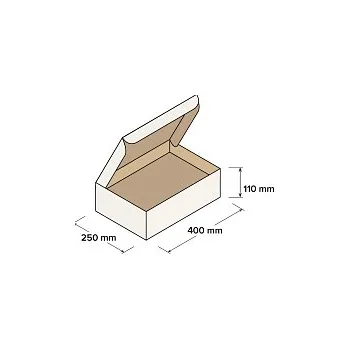 Úložný box Kartonové krabice 400x250x110mm - bílá, 10 ks