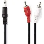 Nedis - Stereofonní Audio Kabel | 3,5mm Zástrčka - 2x RCA Zástrčka | 1,5 m | Černá barva CAGB22200BK15