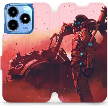 Pouzdro na mobilní telefon Flipové pouzdro Mobiwear - Realme C63 - MA09S Průzkumník s červeným vozítkem (Knížkové flip pouzdro, obal, kryt na mobil Realme C63 - MA09S Průzkumník s červeným vozítkem, materiál Umělá kůže + TPU - ochrana 360°, stojánek, silikonová vanička, magnetické)