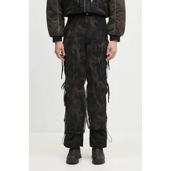 Pánské kalhoty Kalhoty Andersson Bell Camouflage Mesh Layered Tying Pants, 36, černá, 99X