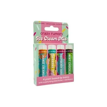 Crazy Rumors Sada klasických balzámů na rty Ice Cream Mix 4 x 4,4 ml woman
