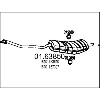 Tlumič výfuku MTS Zadní tlumič výfuku MTS 01.63850