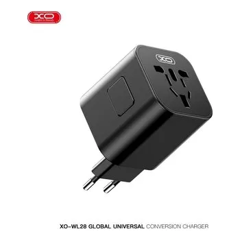 Cestovní adaptér Cestovní adaptér GLOBAL pro EU, UK, USA, Japonsko, Austrálie (XO-W28), barva černá