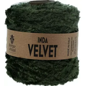 Příze Borgo de Pazzi Inda Velvet 18 Zelená (Špagátová žinylková příze Inda Velvet Verde bottiglia)