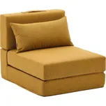 Hořčicově žluté rozkládací křeslo Kave Home Arty