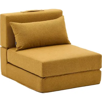 Křeslo Hořčicově žluté rozkládací křeslo Kave Home Arty