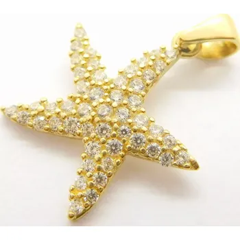 Přívěsek Klenoty Budín Dámský zlatý přívěsek se zirkony hvězdice 585/1,22gr HK3214 (Klenoty Budín Dámský zlatý přívěsek se zirkony hvězdice 585/1,22gr HK3214)