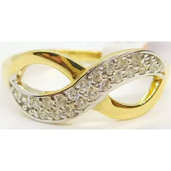 Prsten Klenoty Budín Dámský prsten ze žlutého zlata se zirkony nekonečno 585/1,82gr vel. 52 HK1174 (Klenoty Budín Dámský prsten ze žlutého zlata se zirkony nekonečno 585/1,82gr vel. 52 HK1174)